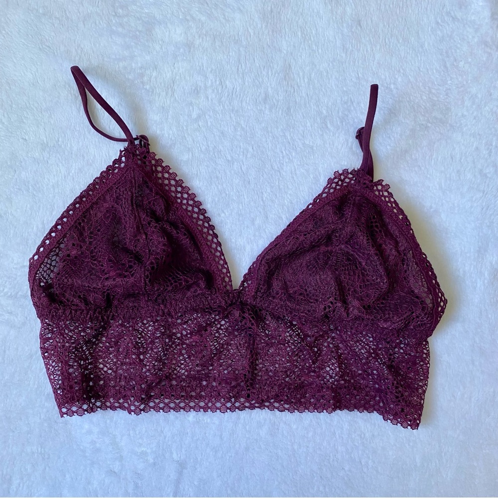 Victoria’s Secret Lace Bralette Size S Maroon